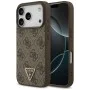 Калъф за iPhone 17 Pro - Guess - Кожен 4G Triangle Strass MagSafe (GUHMP17LP4TDPLW) - Кафяв