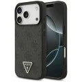 Калъф за iPhone 17 Pro Max - Guess - Кожен 4G Triangle Strass MagSafe (GUHMP17XP4TDPLK) - Черен