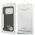 Калъф за iPhone 17 Pro Max - Guess - Кожен 4G Triangle Strass MagSafe (GUHMP17XP4TDPLK) - Черен