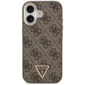Калъф за iPhone 17 - Guess - Hardcase 4G Triangle Logo MagSafe (GUHMP17SP4GTDGMW) - Кафяв