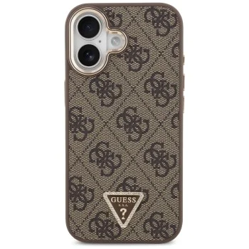 Калъф за iPhone 17 - Guess - Hardcase 4G Triangle Logo MagSafe (GUHMP17SP4GTDGMW) - Кафяв