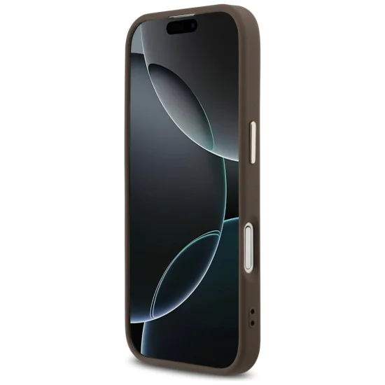 Калъф за iPhone 17 - Guess - Hardcase 4G Triangle Logo MagSafe (GUHMP17SP4GTDGMW) - Кафяв