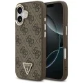 Калъф за iPhone 17 - Guess - Hardcase 4G Triangle Logo MagSafe (GUHMP17SP4GTDGMW) - Кафяв