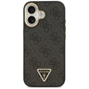 Калъф за iPhone 17 - Guess - Hardcase 4G Triangle Logo MagSafe (GUHMP17SP4GTDGMK) - Черен