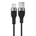 Acefast - Кабел за данни (C11-04) - Магнитно навиване, Бързо зареждане, USB към Type-C, 3A, Регулируема дължина, 1.2 м - Черен