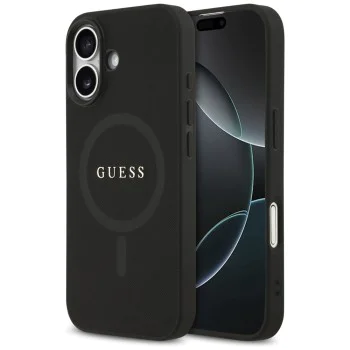 Калъф за iPhone 17 - Guess - Saffiano Classic Logo MagSafe (GUHMP17SPSAHMCK) - Черен