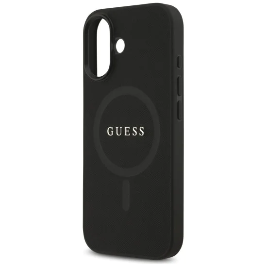 Калъф за iPhone 17 - Guess - Saffiano Classic Logo MagSafe (GUHMP17SPSAHMCK) - Черен