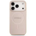 Калъф за iPhone 17 Pro - Guess - Saffiano Classic Logo MagSafe (GUHMP17LPSAHMCP) - Розов