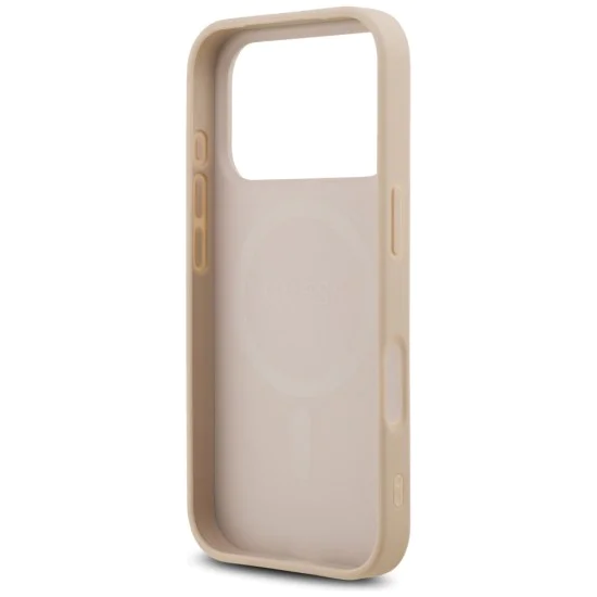 Калъф за iPhone 17 Pro - Guess - Saffiano Classic Logo MagSafe (GUHMP17LPSAHMCP) - Розов