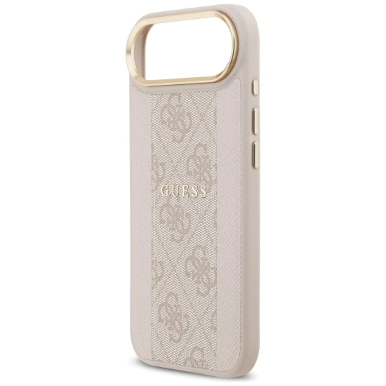 Калъф за iPhone 17 Air - Guess - Hardcase 4G Stripe MagSafe (GUHMP17MPG4SEMCP) - Розов