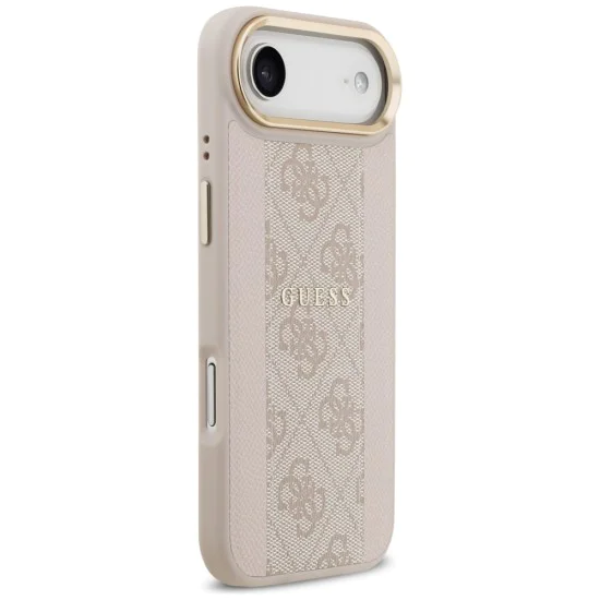 Калъф за iPhone 17 Air - Guess - Hardcase 4G Stripe MagSafe (GUHMP17MPG4SEMCP) - Розов