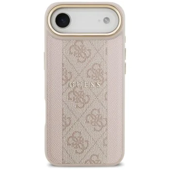 Калъф за iPhone 17 Air - Guess - Hardcase 4G Stripe MagSafe (GUHMP17MPG4SEMCP) - Розов