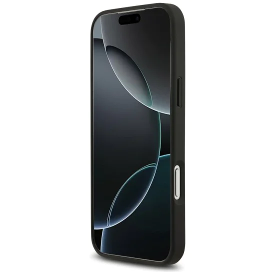 Калъф за iPhone 17 Pro Max - Guess - Hardcase 4G с пръстен-стойка (GUHCP17X4GMRGR) - Черен