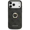 Калъф за iPhone 17 Pro Max - Guess - Hardcase 4G с пръстен-стойка (GUHCP17X4GMRGR) - Черен