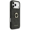 Калъф за iPhone 17 Pro Max - Guess - Hardcase 4G с пръстен-стойка (GUHCP17X4GMRGR) - Черен