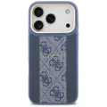 Калъф за iPhone 17 Pro - Guess - Hardcase 4G Stripe MagSafe (GUHMP17LPG4SEMCB) - Син