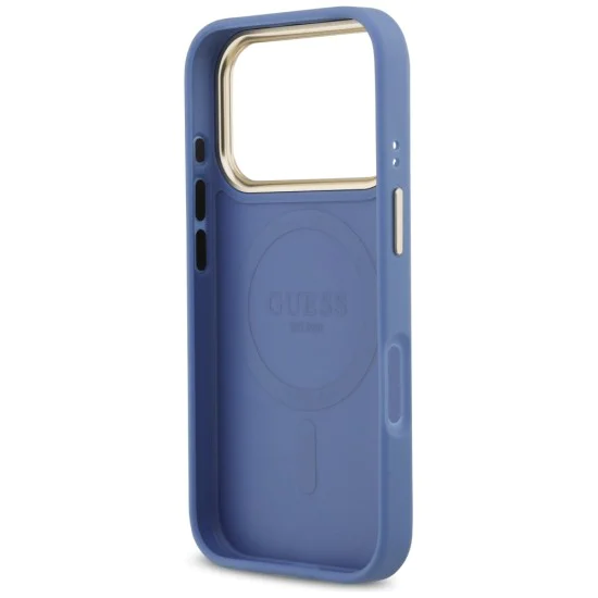 Калъф за iPhone 17 Pro - Guess - Hardcase 4G Stripe MagSafe (GUHMP17LPG4SEMCB) - Син