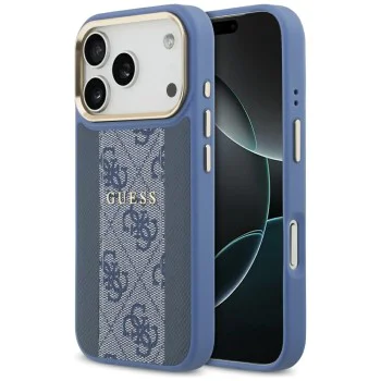 Калъф за iPhone 17 Pro - Guess - Hardcase 4G Stripe MagSafe (GUHMP17LPG4SEMCB) - Син