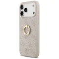 Калъф за iPhone 17 Pro Max - Guess - Hardcase 4G с пръстен-стойка (GUHCP17X4GMRPI) - Розов