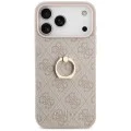Калъф за iPhone 17 Pro Max - Guess - Hardcase 4G с пръстен-стойка (GUHCP17X4GMRBR) - Кафяв