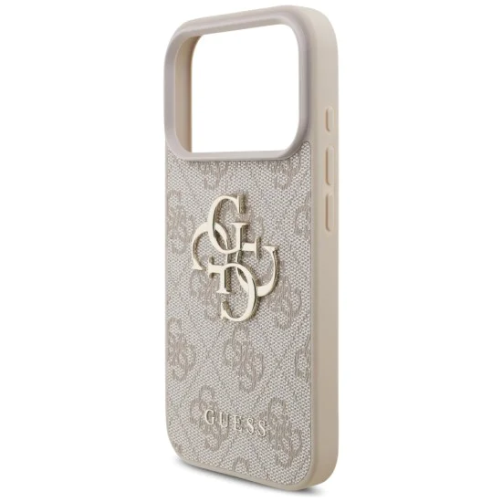 Калъф за iPhone 17 Pro - Guess - Hardcase 4G Classic Logo с каишка (GUHCP17LP4GMGSP) - Розов