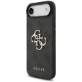 Калъф за iPhone 17 Air - Guess - Hardcase 4G Classic Logo с каишка (GUHCP17MP4GMGSK) - Черен