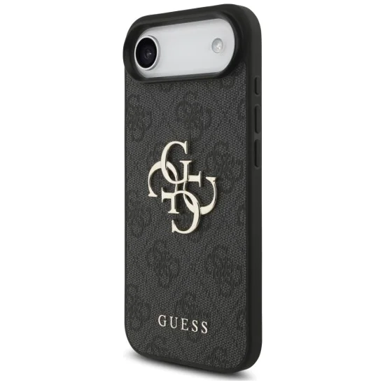 Калъф за iPhone 17 Air - Guess - Hardcase 4G Classic Logo с каишка (GUHCP17MP4GMGSK) - Черен