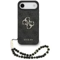 Калъф за iPhone 17 Air - Guess - Hardcase 4G Classic Logo с каишка (GUHCP17MP4GMGSK) - Черен