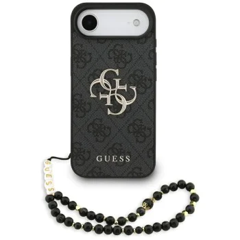 Калъф за iPhone 17 Air - Guess - Hardcase 4G Classic Logo с каишка (GUHCP17MP4GMGSK) - Черен