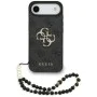 Калъф за iPhone 17 Air - Guess - Hardcase 4G Classic Logo с каишка (GUHCP17MP4GMGSK) - Черен