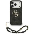 Калъф за iPhone 17 Pro - Guess - Hardcase 4G Classic Logo с каишка (GUHCP17LP4GMGSK) - Черен