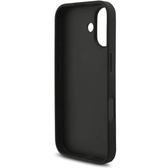 Калъф за iPhone 17 - Guess - Hardcase 4G Classic Logo с каишка (GUHCP17SP4GMGSK) - Черен