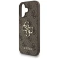 Калъф за iPhone 16 - Guess - Hardcase 4G Classic Logo с каишка (GUHCP16SP4GMGSW) - Кафяв