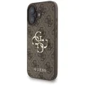 Калъф за iPhone 16 - Guess - Hardcase 4G Classic Logo с каишка (GUHCP16SP4GMGSW) - Кафяв
