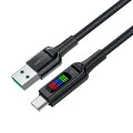 Acefast - Кабел за данни (C7-04) - USB към Type-C, бързо зареждане, 3A, оплетен найлон, 25 000 извивки, 1,2 м - Черен