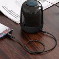 Acefast - Адаптер за аудио кабел (C1-08) - Type-C към Jack 3.5 мм мъжки, Hi-Fi, DAC цифрово декодиране, найлонова оплетка, 1.2 м - черен