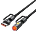 Acefast - Кабел за данни (J6) - Многофункционален, Бързо зареждане, USB/USB-C към Type-C/Запалка, 60W, 3A, 1.2 м - Черен