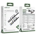 Acefast - Кабел за данни (J4) - Многофункционален, бързо зареждане, Type-C/LED светлина към Type-C/запалка, 60W, 3A, 1.2 м - Черен