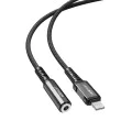 Acefast - Адаптер за аудио кабел (C1-05) - Lightning към Jack 3.5 мм женски, Apple Hi-Fi, декодиране на HD музика, MFi, 0.18 м - Черен