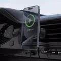 Acefast - Стойка за кола с безжично зареждане (D31) - за iPhone, MagSafe, регулируема на 360°, за вентилационен отвор, 12V/2A, 15W - Черна