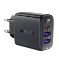 Acefast - Зарядно за стена (A57) - GaN, Бързо зареждане, 2x USB, Type-C, PD35W, Smart Chip - Черно