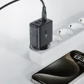 Acefast - Зарядно за стена (A57) - GaN, Бързо зареждане, 2x USB, Type-C, PD35W, Smart Chip - Черно
