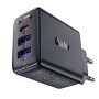 Acefast - Зарядно за стена (A57) - GaN, Бързо зареждане, 2x USB, Type-C, PD35W, Smart Chip - Черно