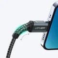 Acefast - Кабел за данни (C1-02) - USB към Lightning, 2.4A, бързо зареждане, MFi сертификат, найлонова оплетка, 1.2 м - Черен