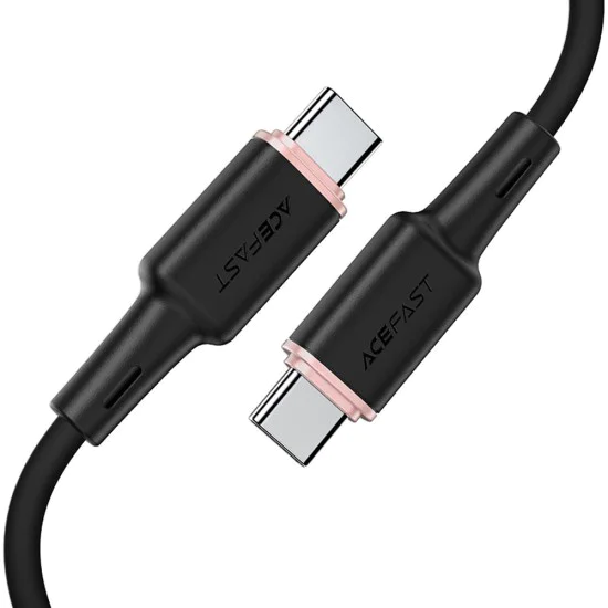 Acefast - Кабел за данни (C2-03) - Type-C към Type-C, 60W, 3A, Бързо зареждане, 1.2 м - Черен