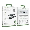 Acefast - Кабел за данни (C1-01) - Type-C към Lightning, 30W, 3A, бързо зареждане, MFi сертификат, найлонова оплетка, 1.2 м - Черен