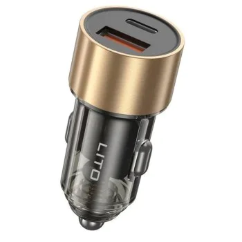 Зарядно за кола - Lito (IN-C04) - 1x USB, 1x Type-C, 52W, бързо зареждане, ултра-мини и елегантен дизайн, универсално - черно