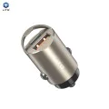 Зарядно за кола - Lito (IN-C03) - 1x USB, 1x Type-C, 60W, бързо зареждане, ултра-мини & елегантен дизайн, универсално - Gunmetal