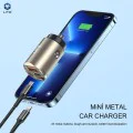 Зарядно за кола - Lito (IN-C03) - 1x USB, 1x Type-C, 60W, бързо зареждане, ултра-мини & елегантен дизайн, универсално - Gunmetal