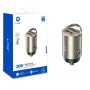Зарядно за кола - Lito (IN-C03) - 1x USB, 1x Type-C, 60W, бързо зареждане, ултра-мини & елегантен дизайн, универсално - Gunmetal